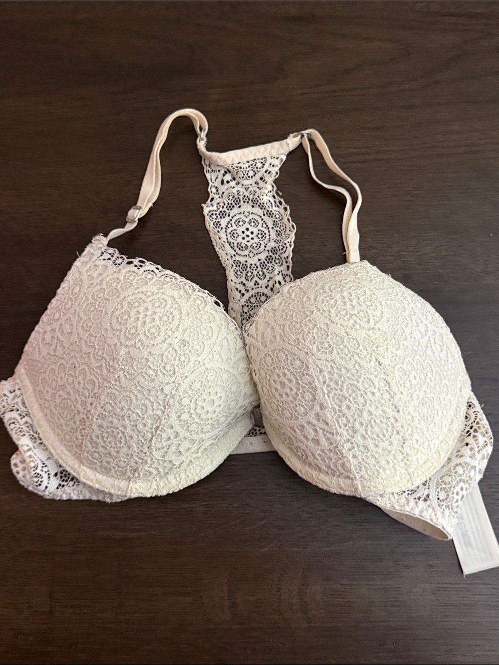 Hollister Cream Lace Racerback Bra Gilly Hicks